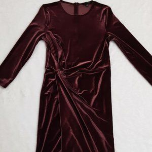 Velvet Burgundy Midi Dress